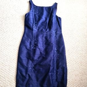 Nicole Miller navy silk dressy dress. Size 10.